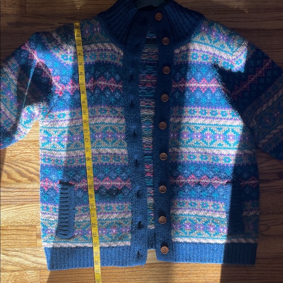 L.L. Bean Style Fair Isle Women's Multicolor Patterned Cardigan Wool - Picture 10 of 12